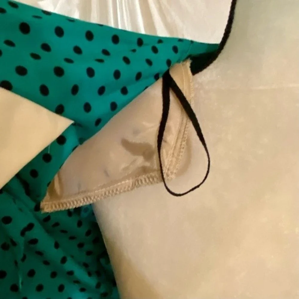π Vintage Kwai 80βs Polka Dot Blazer w/Ascot - Picture 5 of 8